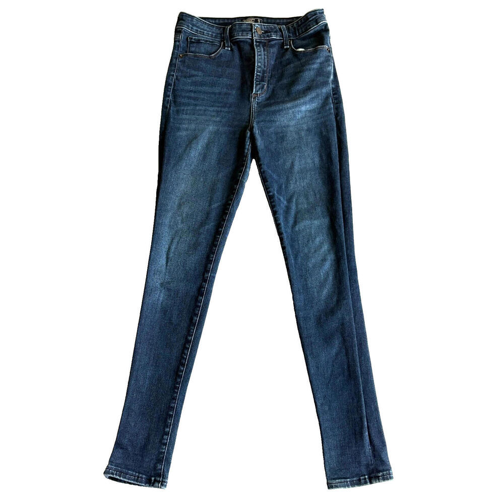 Abercrombie Fitch Womens 27x28 Simone High Rise Super Skinny Blue Jeans Fit Dark